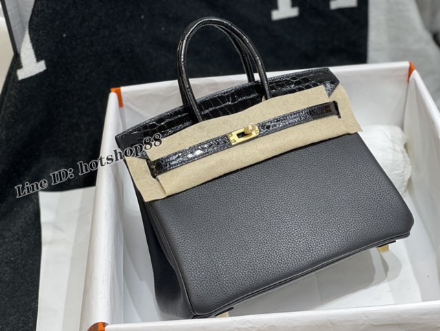 Hermes專櫃經典款鱷魚皮Birkin手提女包 愛馬仕Touch25togo皮搭配尼羅鱷純手工皮包 zhh1258